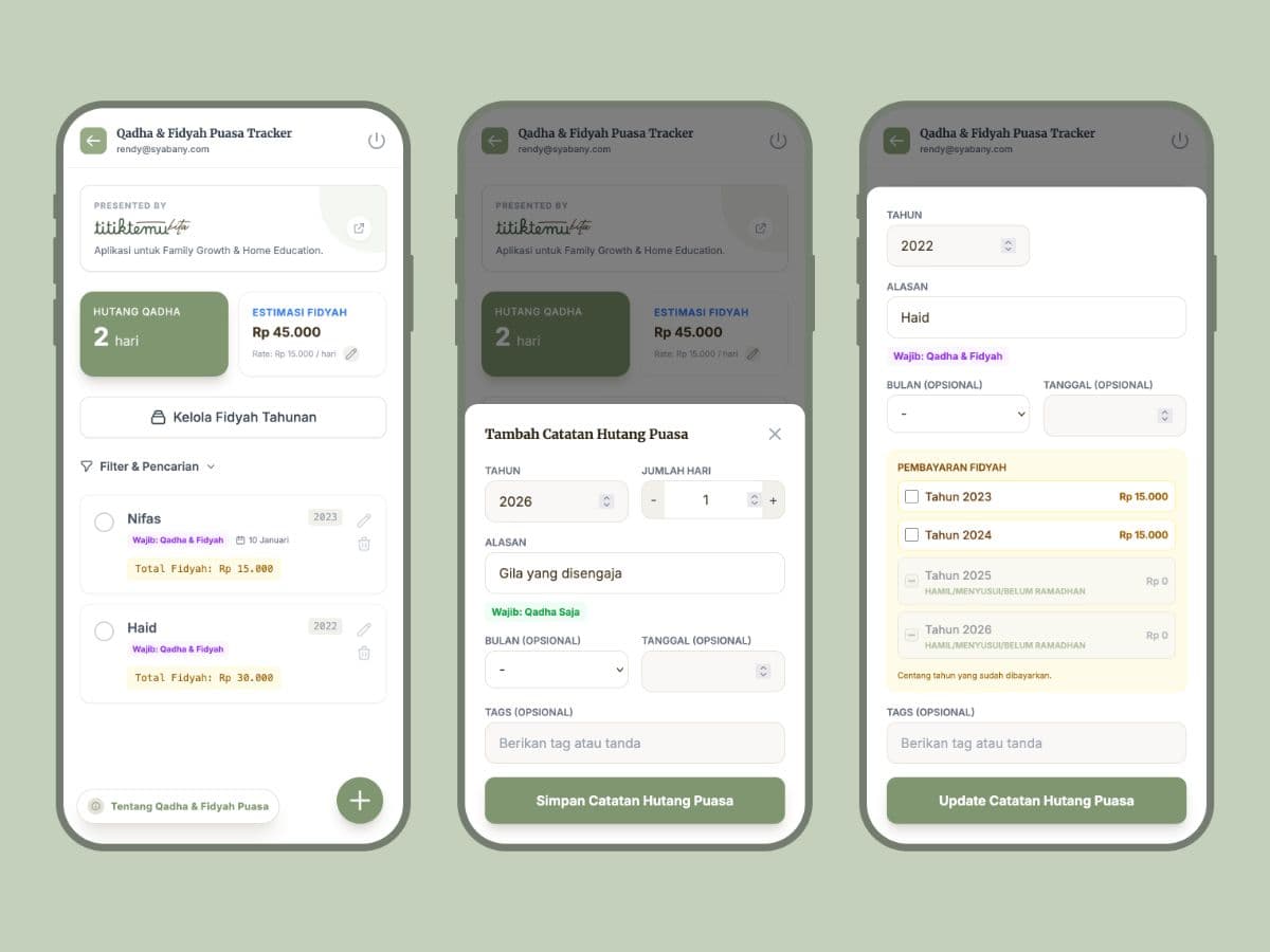 Qadha & Fidyah Tracker